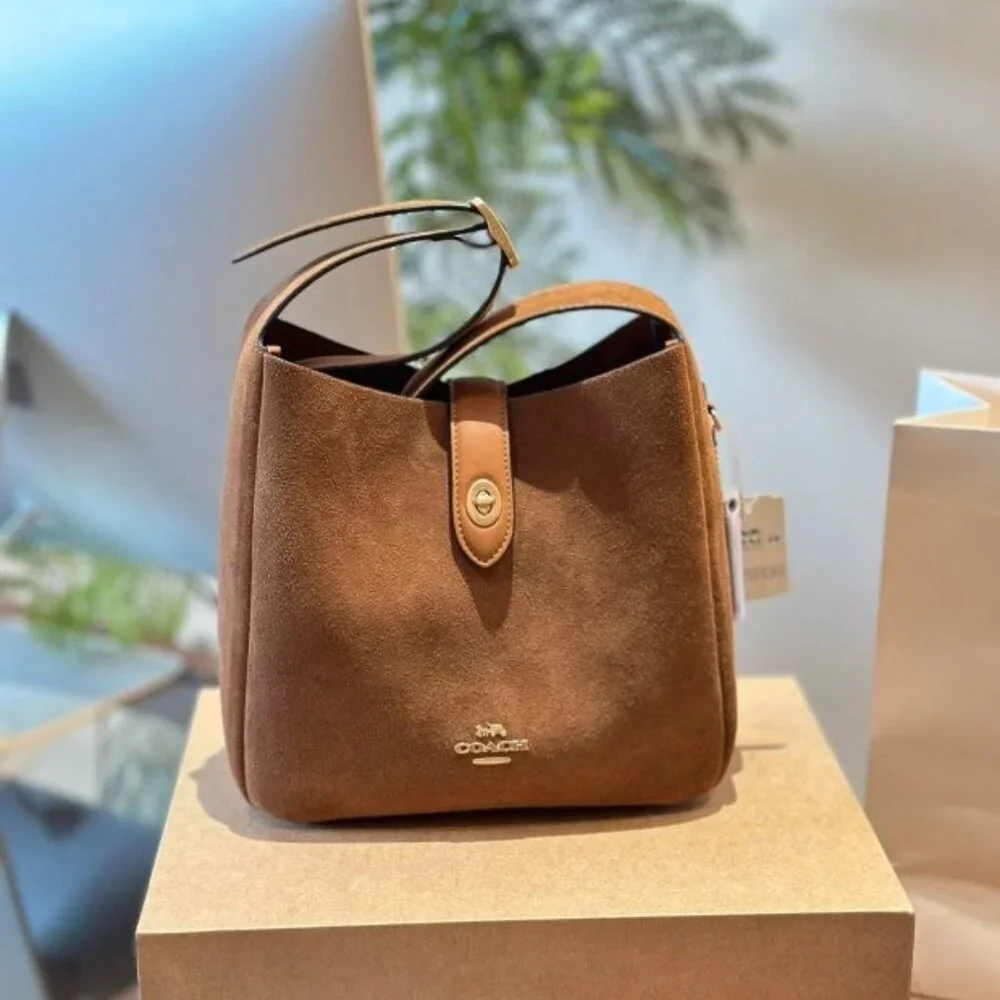 Coach Brown Suede Shoulder Bag - Picture 3 of 13